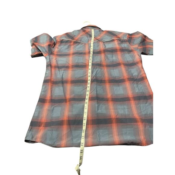 Cowboy Legend Mens Blue Red Short Sleeve Plaid Snap Button Down Shirt Size XLT - Picture 4 of 9